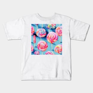 Watercolor lollipop pattern Kids T-Shirt